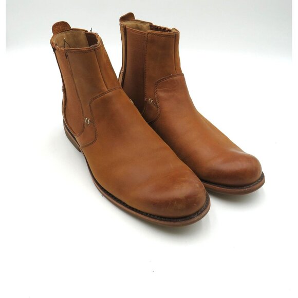 UGG Chelsea Boots Mens Size 9.5 Chestnut Leather Ankle Pull On Gore 1003752 - Picture 1 of 13